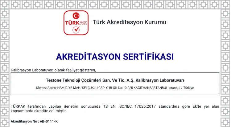 Testone Kalibrasyon Laboratuvarı - TÜRKAK