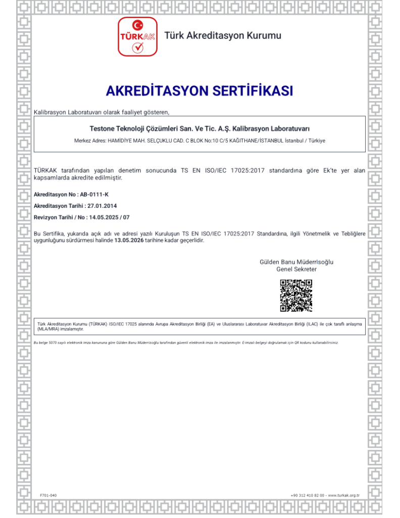 Testone Kalibrasyon Laboratuvarı