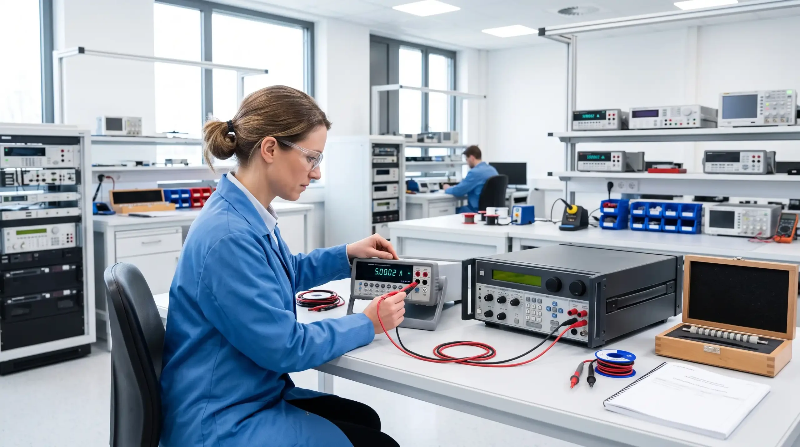 Ampermetrenin profesyonel laboratuvar ortamında akım kalibrasyonu